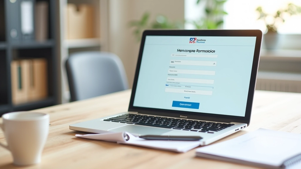 Ordinateur portable affichant l'application Mon Compte Formation avec informations de solde CPF et formations disponibles